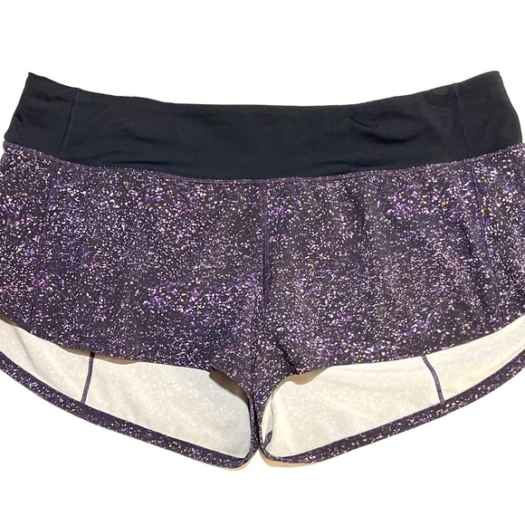 Lululemon Speed Up Running Athletic Shorts Crystalline Multi Black Size 10 - Picture 14 of 16